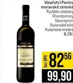 Jip Vinařství Pavlov moravské zemské Ryzlink vlašský ChardonnaySauvignon Rulanské bílé Rulanské modré nabídka