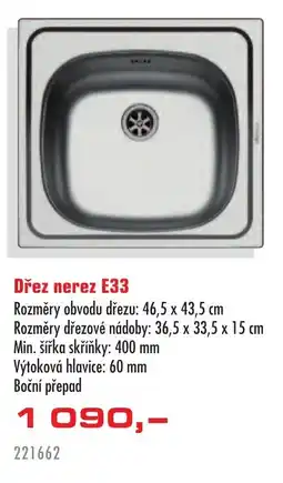 Uni Hobby Dřez nerez E33 nabídka