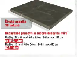 Uni Hobby Kuchyňské pracovní a zádové desky na míru nabídka