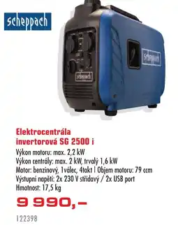 Uni Hobby Scheppach Elektrocentrála invertorová SG 2500 i nabídka