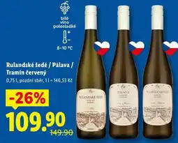 Lidl Rulandské šedé/Pálava/Tramín červený nabídka