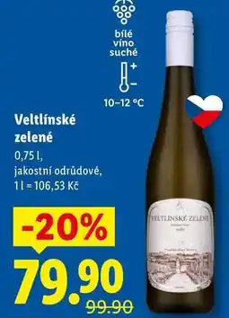 Lidl Veltlínské zelené nabídka