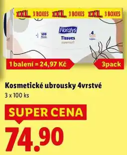Lidl Kosmetické ubrousky 4vrstvé, 3x 100 ks nabídka