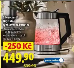 Lidl Silvercrest Digitální rychlovarná konvice nabídka