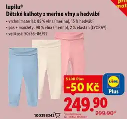 Lidl lupilu Dětské kalhoty z merino vlny a hedvábí nabídka