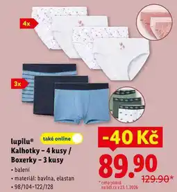 Lidl lupilu Kalhotky - 4 kusy/Boxerky - 3 kusy nabídka