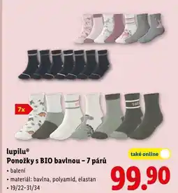Lidl lupilu Ponožky s BIO bavlnou - 7 párů nabídka