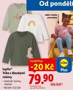 Lidl lupilu Triko s dlouhými rukávy nabídka