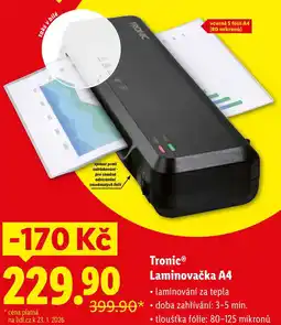 Lidl Tronic Laminovačka A4 nabídka