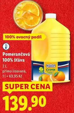 Lidl Pomerančová 100% šťáva nabídka