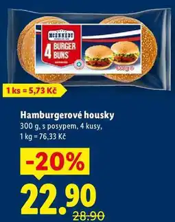 Lidl Hamburgerové housky nabídka