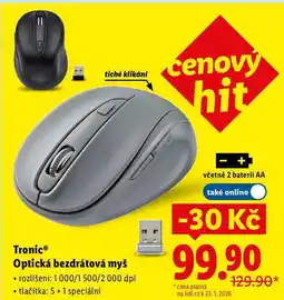 Lidl Tronic Optická bezdrátová myš nabídka