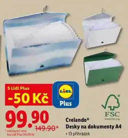 Lidl Crelando Desky na dokumenty A4 nabídka