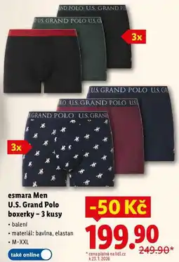 Lidl esmara Men U.S. Grand Polo boxerky - 3 kusy nabídka