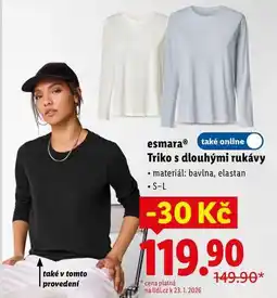 Lidl esmara Triko s dlouhými rukávy nabídka