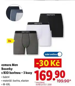 Lidl esmara Men Boxerky s BIO bavlnou - 3 kusy nabídka