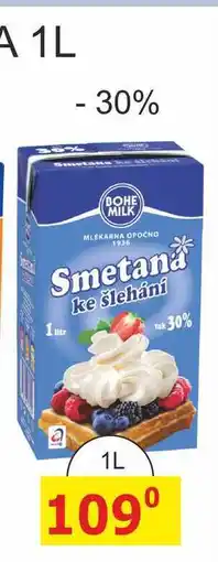 BENE Nápoje BOHE MILK Smetana ke šlehání Tuk 30% nabídka