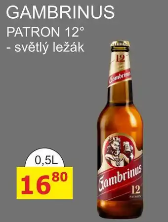 BENE Nápoje GAMBRINUS PATRON 12° - světlý ležák nabídka