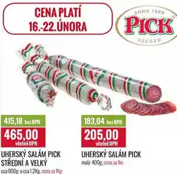 Ratio UHERSKÝ SALÁM PICK STŘEDNÍ A VELKÝ cca 800g a cca 1,2Kg nabídka