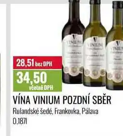 Ratio VÍNA VINIUM POZDNÍ SBĚR nabídka