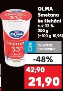 Kaufland OLMA Smetana ke šlehání tuk 33% nabídka