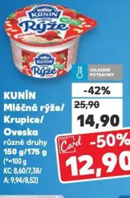 Kaufland KUNIN Mléčná rýže/ Krupice/ Oveska nabídka