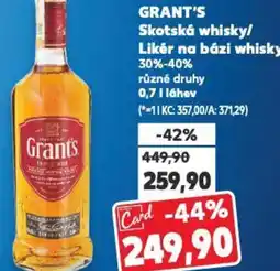 Kaufland GRANT'S Skotská whisky/ Likér na bázi whisky nabídka