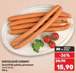 Kaufland KOSTELECKÉ UZENINY Javořické párky premium nabídka