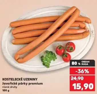 Kaufland KOSTELECKÉ UZENINY Javořické párky premium nabídka