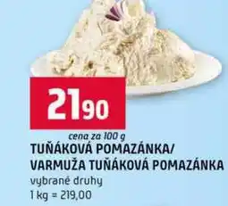 Terno TUŇÁKOVÁ POMAZÁNKA VARMUŽA TUŇÁKOVÁ POMAZÁNKA vybrané druhy nabídka