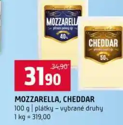 Terno MOZZARELLA, CHEDDAR 100 g plátky vybrané druhy nabídka