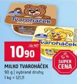 Terno MILKO TVAROHÁČEK 90 g vybrané druhy nabídka