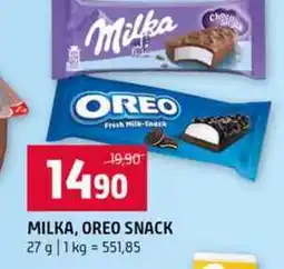 Terno MILKA, OREO SNACK nabídka