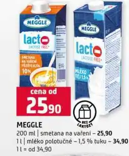 Terno MEGGLE 200 ml smetana na vaření 1l mléko polotučné 1,5 % tuku nabídka