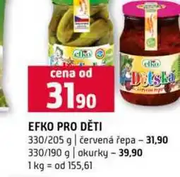 Terno EFKO PRO DĚTI Detská 330/205 g červená řepa 330/190 g okurky nabídka
