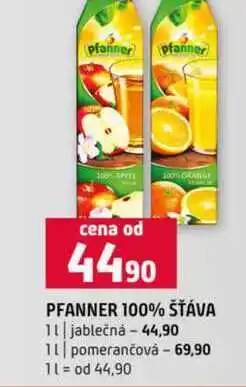 Terno PFANNER 100% ŠŤÁVA 1l jablečná 44,90 1l pomerančová nabídka