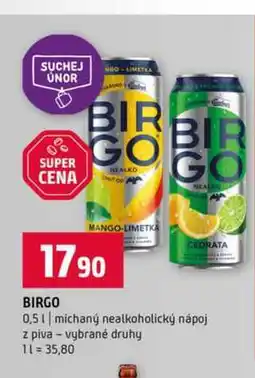 Terno BIRGO 0,5l míchaný nealkoholický nápoj z piva vybrané druhy nabídka