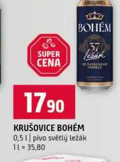 Terno KRUŠOVICE BOHÉM 0,5l pivo světlý ležák nabídka