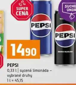 Terno PEPSI 0,33l sycená limonáda vybrané druhy nabídka