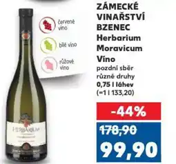 Kaufland ZÁMECKÉ VINAŘSTVÍ BZENEC Herbarium Moravicum Vino nabídka