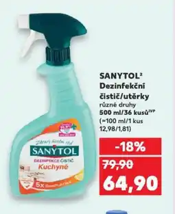 Kaufland SANYTOL Dezinfekční čistič/utěrky nabídka
