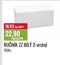 Ratio RUČNÍK ZZ BÍLÝ 2-vrstvý 150ks nabídka