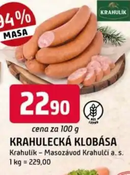 Trefa Krahulecká klobása nabídka
