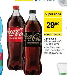 Tesco Coca cola, fanta, sprite nabídka