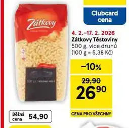 Tesco Zátkovy těstoviny nabídka