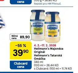 Tesco Hellmann´s tatarská omáčka, majonéza nabídka