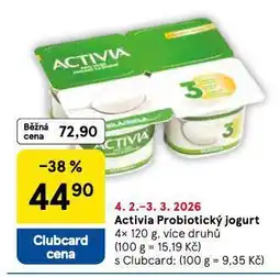 Tesco Activia probiotický jogurt nabídka