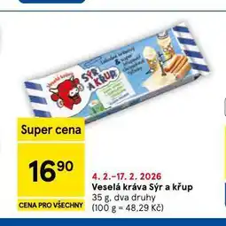 Tesco Veselá kráva sýr a křup nabídka