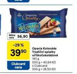 Tesco Opavia kolonáda tradiční lázeňské oplatky oříškočokoládové nabídka