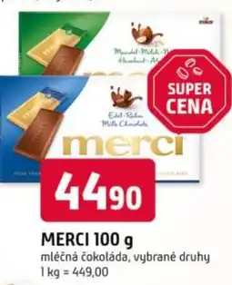Trefa MERCI mléčná čokoláda nabídka